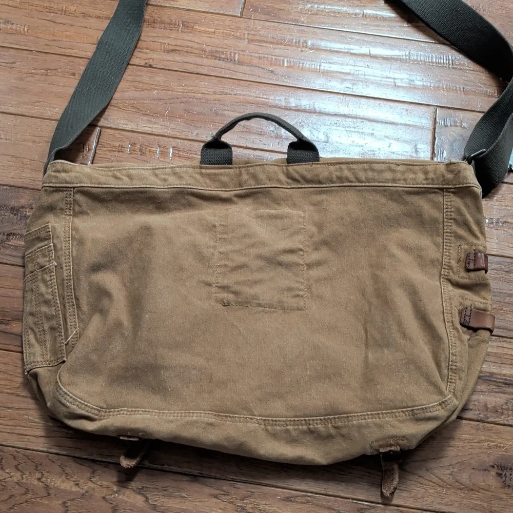 Old Navy Surplus Gear Vintage Brown Canvas Large Messenger Bag